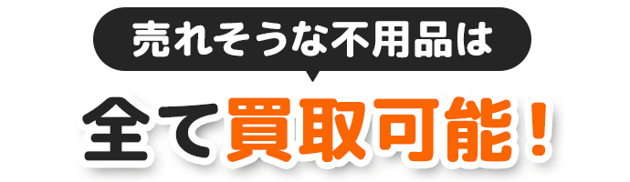 売れそうな不要品は全て買取可能！